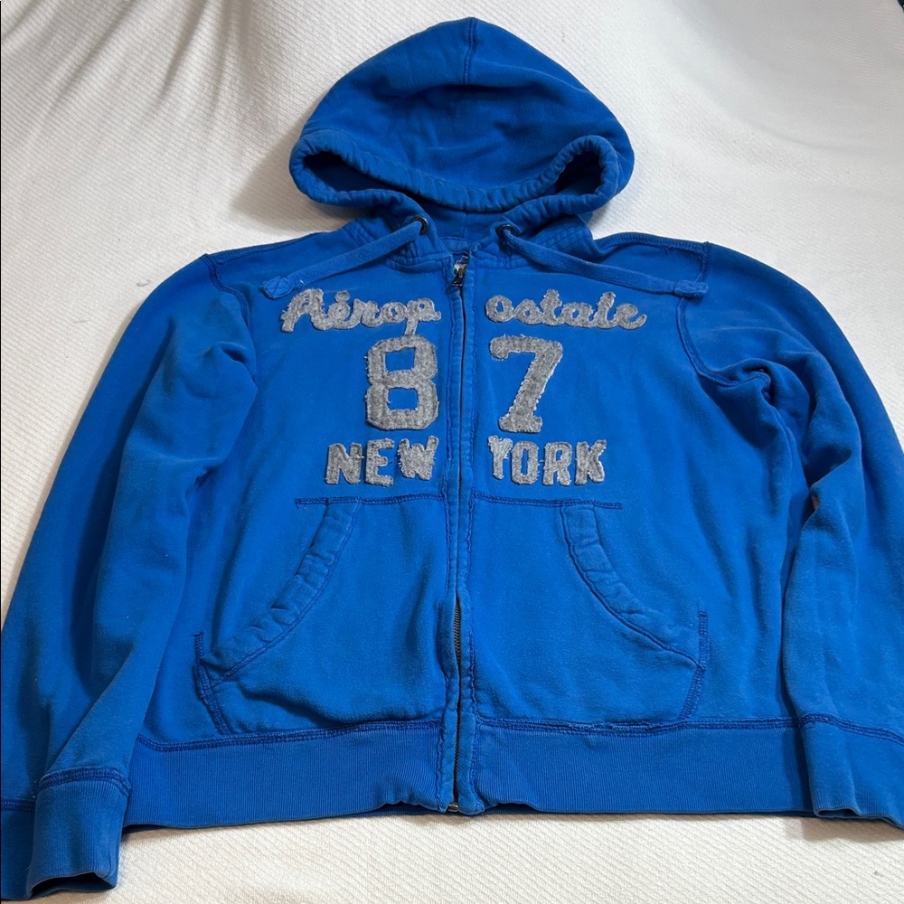 Aeropostale Royal Blue Hoodie with Silver Details